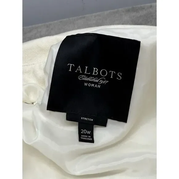 Talbots 20W Belted Cotton Trench Coat Cream Ivory Double Breasted Classic Chic - Picture 9 of 10